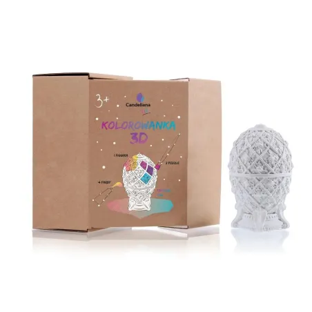 JAJKO FABERGE KOLOROWANKA 3D. ZESTAW Z FARBAMI I PĘDZLAMI  CANDELLANA KIDS