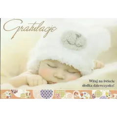 KARNET GRATULACJE WITAJ NA ŚWIECIE ŚLICZNY CHŁOPCZYKU! + KOPERTA