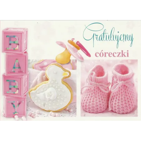 Karnet Gratulujemy Córeczki + Koperta Karnet Gratulujemy Córeczki + Koperta