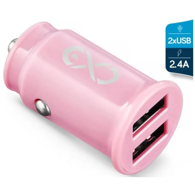 ŁADOWARKA SAMOCHODOWA EXC CUTE RÓŻOWA 2.4 A 2XUSB