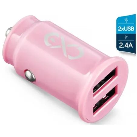 Ładowarka Samochodowa Exc Cute Różowa 2.4 A 2Xusb
