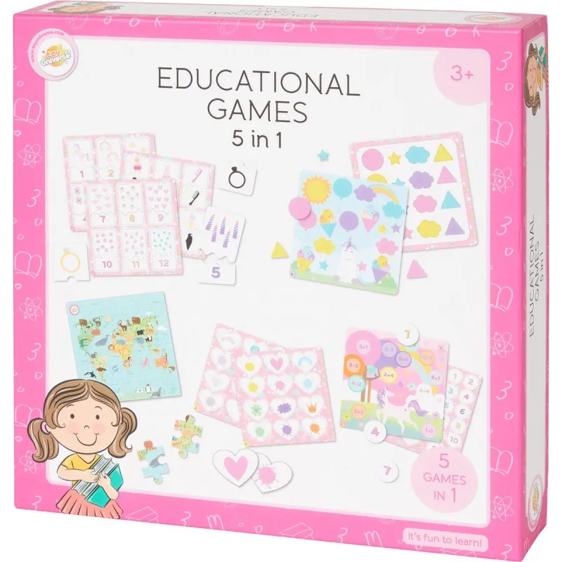 5 W 1 GRY I ZABAWY EDUKACYJNE DLA DZIEWCZYNEK 3+