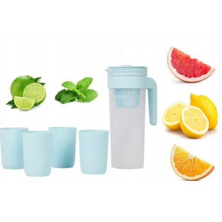 DZBANEK PIKNIKOWY FILTRUJĄCY 1L + 4 KUBKI
