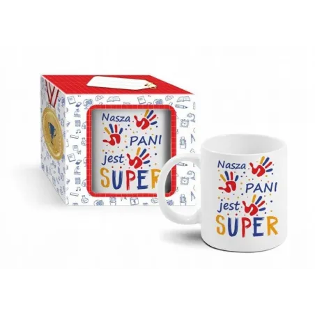 KUBEK CERAMICZNY NASZA PANI JEST SUPER DZIEŃ NAUCZYCIELA 300ML