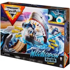 MONSTER JAM MEGALODON MAYHEM SAMOCHÓD + RAMPA 3+