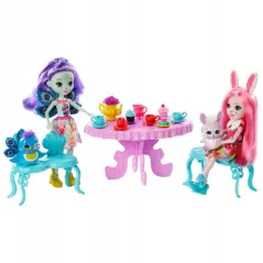 Enchantimals Spotkanie Przy Herbatce + Lalki Bree Bunny I Patter Peacock Figurki Zwierzątek I Akcesoria 4+