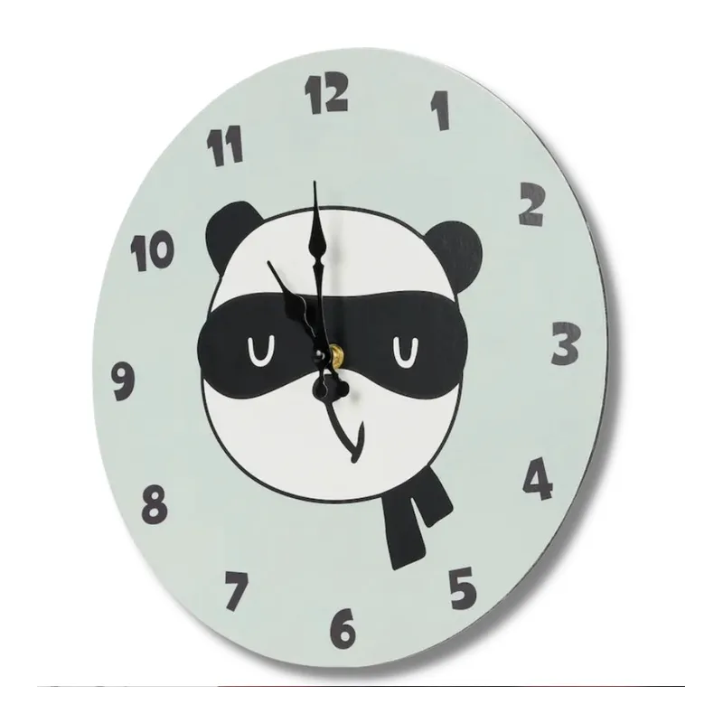 ZEGAR ANALOGOWY ŚCIENNY PANDA DO POKOJU DZIECIĘCEGO 33CM