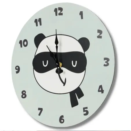 ZEGAR ANALOGOWY ŚCIENNY PANDA DO POKOJU DZIECIĘCEGO 33CM