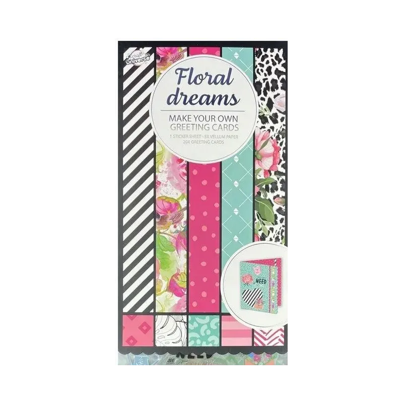 BLOK OZDOBNY Z NAKLEJKAMI WIELOKOLOROWY FLORAL DREAMS