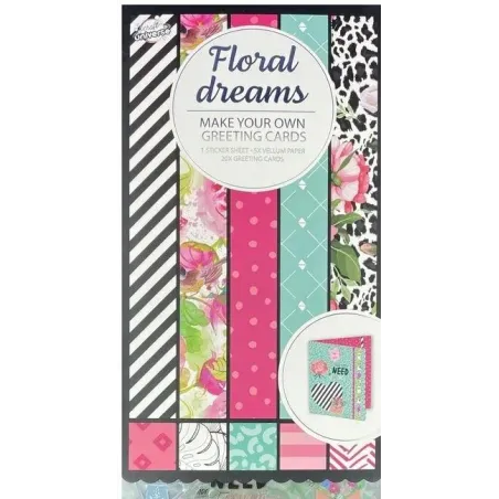 BLOK OZDOBNY Z NAKLEJKAMI WIELOKOLOROWY FLORAL DREAMS