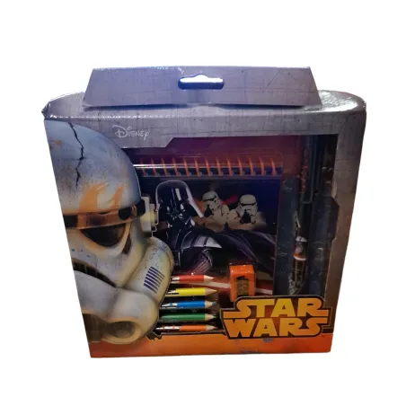 NOTES + DŁUGOPIS + KREDKI ZESTAW PREZENTOWY DISNEY STAR WARS 3+