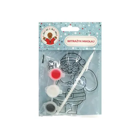 WITRAŻYK W KSZTAŁCIE MIKOŁAJA 7 X 11.2 X 2 CM+ FARBKI CREATIVE CHRISTMAS