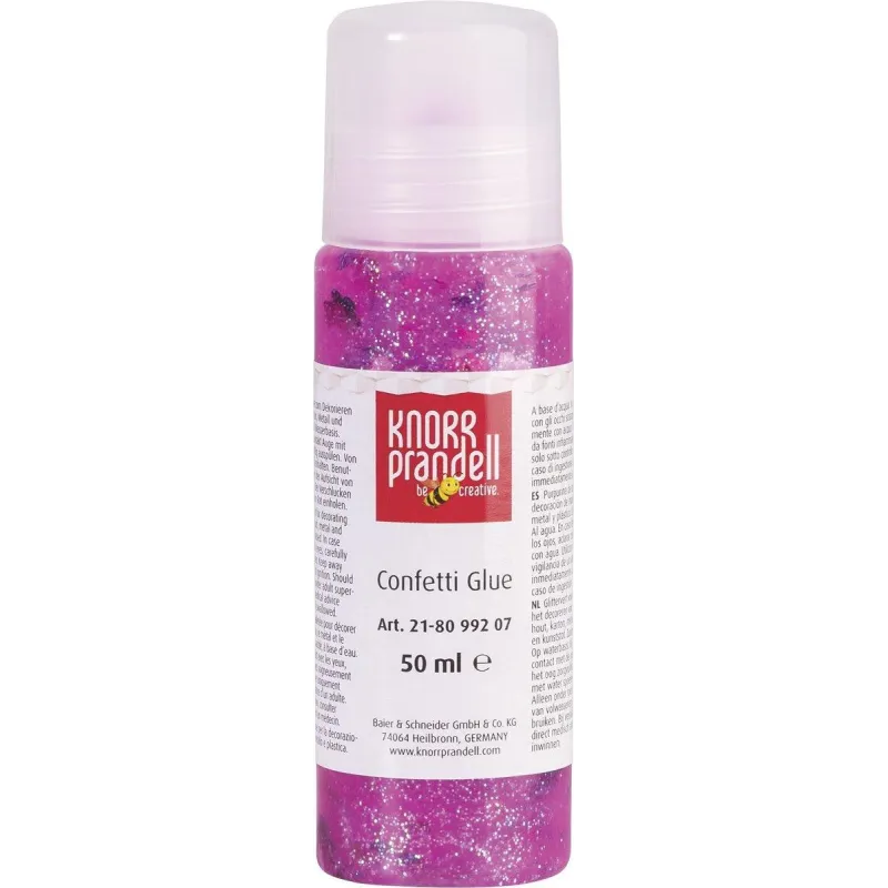KLEJ CONFETTI GLUE KWIATKI RÓŻOWE KNORR PRANDELL 50 ML