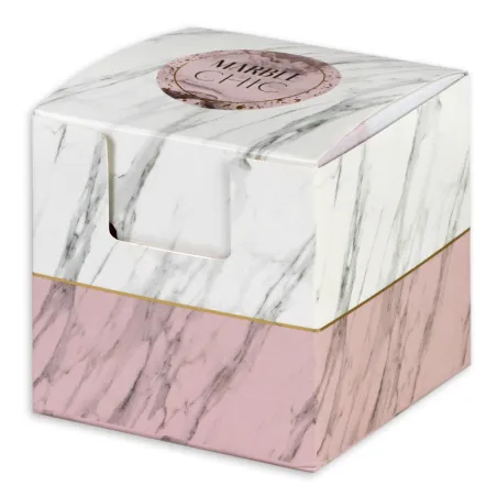 Kostka Na Biurko Biało-Różowa 900 Karteczek Marble Chic 8.5 X 8.5 Cm