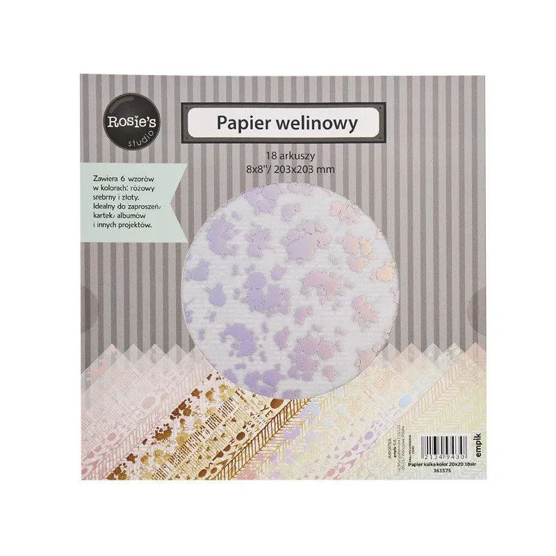 ZESTAW PAPIERÓW WELINOWYCH DO SCRAPBOOKINGU 18 ARKUSZY
