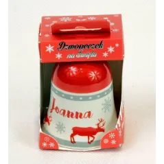 CERAMICZNY DZWONEK Z NANIESIONYM DWUSTRONNIE IMIENIEM "JOANNA" 7.5 X 6 X 6 CM