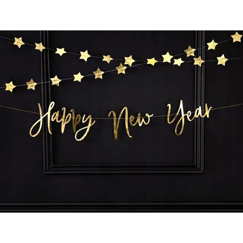 BANER HAPPY NEW YEAR ZŁOTY 66CM