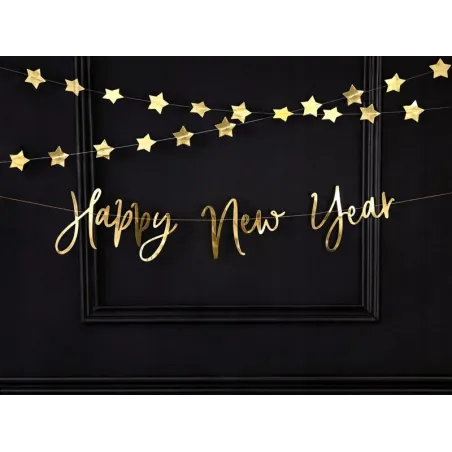Baner Happy New Year Złoty 66Cm Baner Happy New Year Złoty 66Cm
