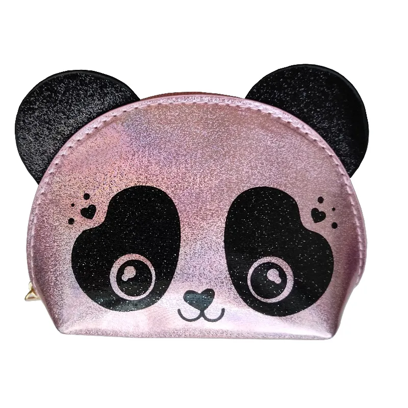 SASZETKA PORTFELIK PANDA BŁYSZCZĄCY RÓŻOWY HOLOGRAFICZNY