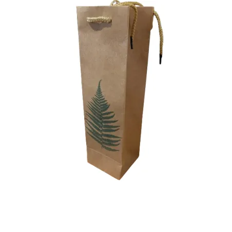 Torebka Prezentowa Na Butelkę Z Grubego Papieru Liść Paproci 36 X 11 X 8 Cm Torebka Prezentowa Na Butelkę Z Grubego Papieru Liść Paproci 36 X 11 X 8 Cm