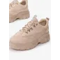 Beżowe Zamszowe Sneakersy Z Grubą Podeszwą Rozmiar 36