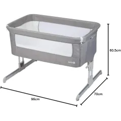 Łóżeczko Dostawne Safety 1St Calidoo Warm Grey 0+