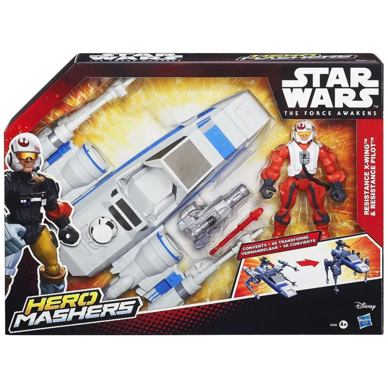 MYŚLIWIEC RESISTANCE X-WING & RESISTANCE PILOT STAR WARS HERO MASHERS 4+ - Hasbro