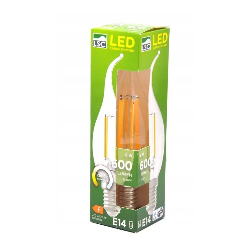 ŻARÓWKA LED E14 600 LUMEN 6W BIAŁY CIEPŁY