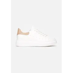 BIAŁO-BEŻOWE SNEAKERSY NA GRUBEJ PODESZWIE ROZMIAR 36