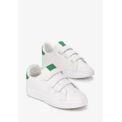 BIAŁO-ZIELONE SNEAKERSY Z TRZEMA PASKAMI NA RZEP ROZMIAR 38