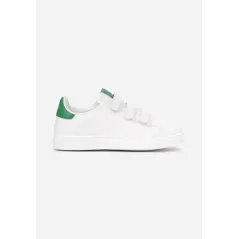 BIAŁO-ZIELONE SNEAKERSY Z TRZEMA PASKAMI NA RZEP ROZMIAR 38