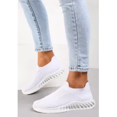 BIAŁE SNEAKERSY NA GRUBEJ PODESZWIE ZE SKARPETKOWĄ CHOLEWKĄ ROZMIAR 38