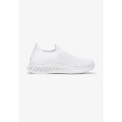 BIAŁE SNEAKERSY NA GRUBEJ PODESZWIE ZE SKARPETKOWĄ CHOLEWKĄ ROZMIAR 38