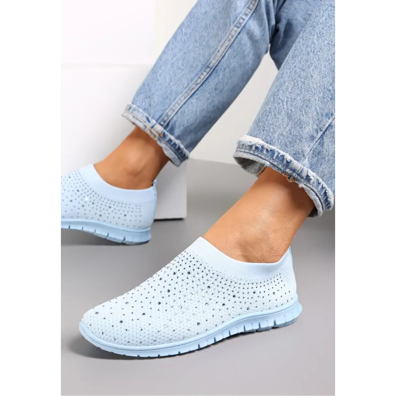NIEBIESKIE BUTY SPORTOWE ZDOBIONE CYRKONIAMI ROZMIAR 37