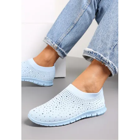 NIEBIESKIE BUTY SPORTOWE ZDOBIONE CYRKONIAMI ROZMIAR 37