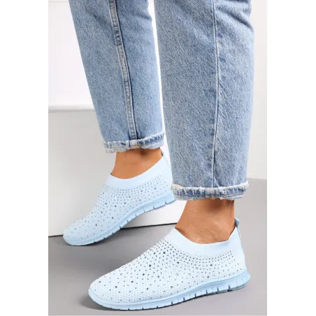 Niebieskie Buty Sportowe Zdobione Cyrkoniami Rozmiar 37