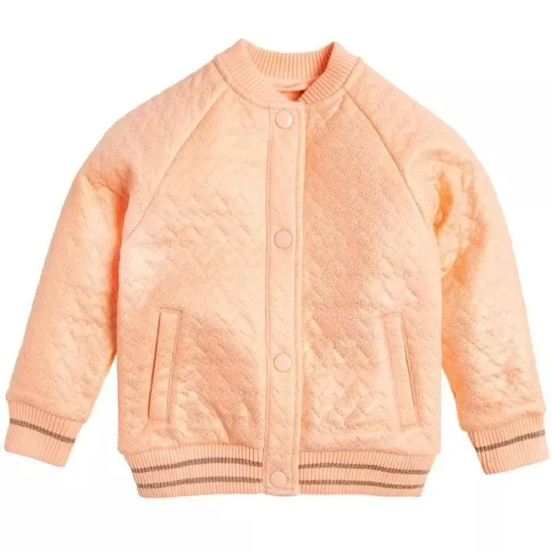 BLUZA DZIEWCZĘCA BOMBERKA BRZOSKWINIOWO-ZŁOTA PIKOWANA  128CM COOL CLUB