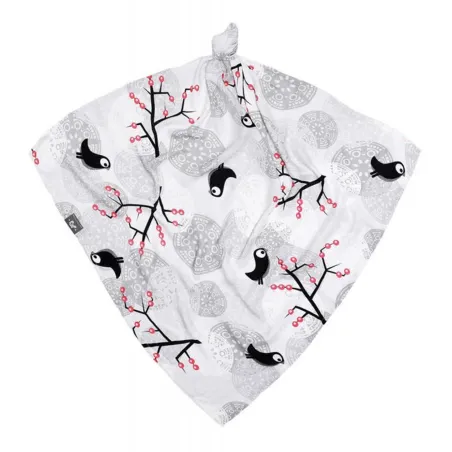Pielucha Bambusowa Muślinowa Z Jonami Srebra Ptak Na Gałęzi 70X75Cm Pulp Pielucha Bambusowa Muślinowa Z Jonami Srebra Ptak Na Gałęzi 70X75Cm Pulp