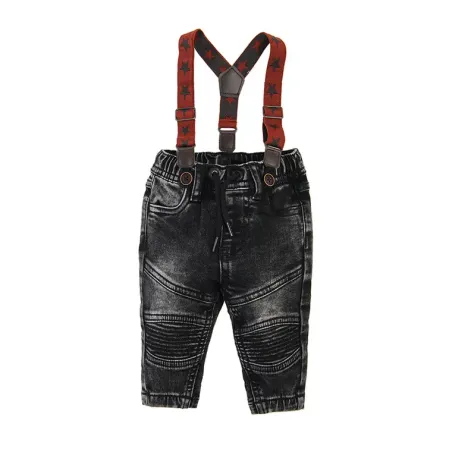 SPODNIE CHŁOPIĘCE JEANSOWE Z SZELKAMI 86CM COOL CLUB