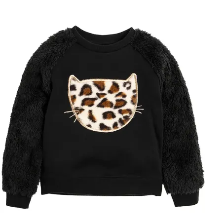 BLUZA DZIEWCZĘCA CZARNA KOT 122CM COOL CLUB