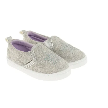 TRAMPKI DZIEWCZĘCE SLIP ON SZARE GWIAZDA ROZMIAR 21 COOL CLUB