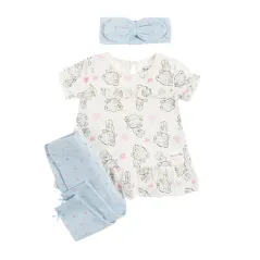 BLUZKA DZIEWCZĘCA Z KRÓTKIM RĘKAWEM + LEGGINSY + OPASKA 56CM COOL CLUB