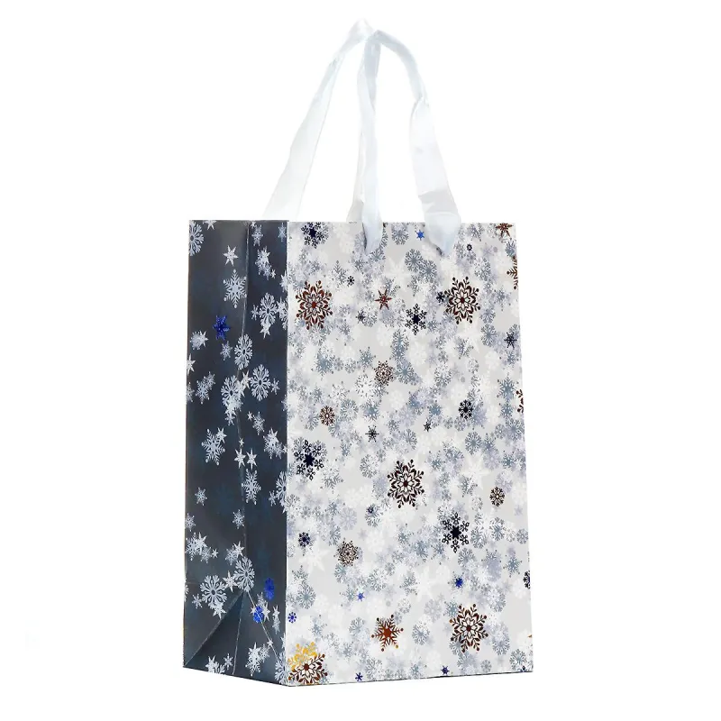 TORBA PREZENTOWA DUŻA SNIEŻYNKI 59 X 42 X 23 CM