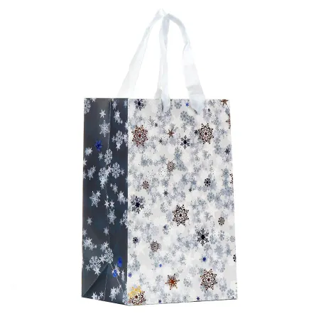 TORBA PREZENTOWA DUŻA SNIEŻYNKI 59 X 42 X 23 CM