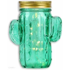 DEKORACJA KAKTUS LED GREEN DECO 14 X 7 CM