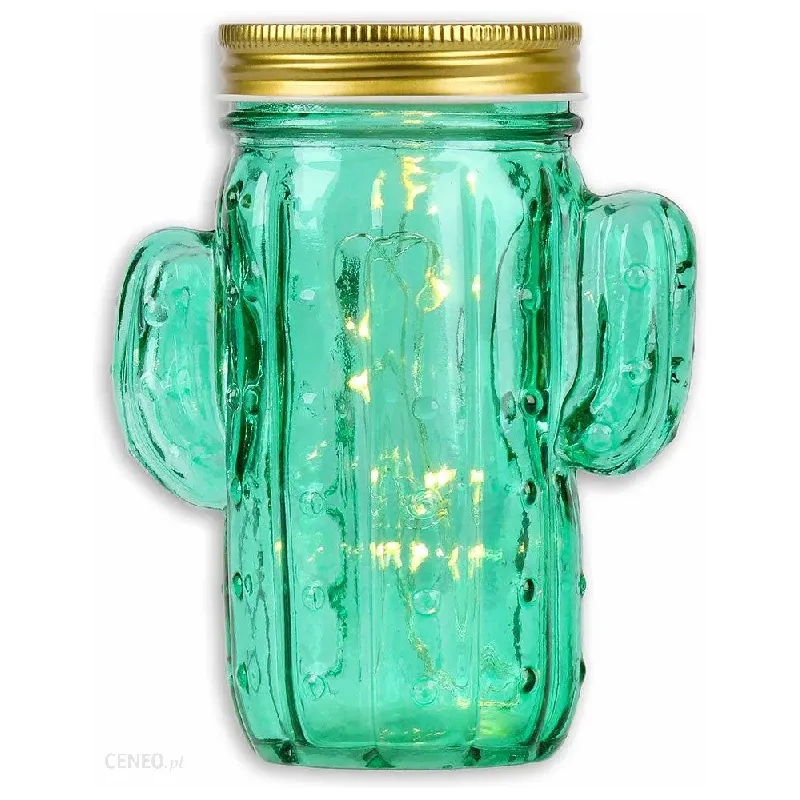 DEKORACJA KAKTUS LED GREEN DECO 14 X 7 CM