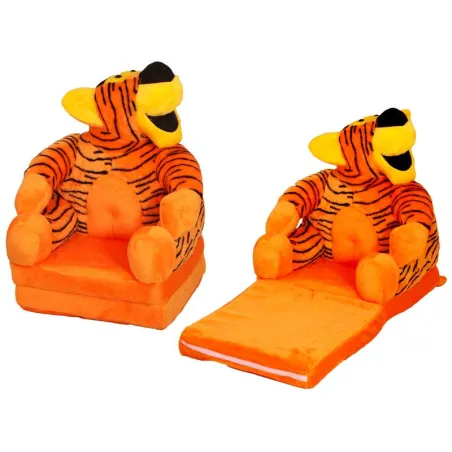 PLUSZOWY FOTEL ROZKŁADANY SOFA TYGRYSEK