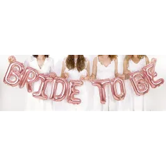 BALON FOLIOWY BRIDE TO BE RÓŻOWE ZŁOTO 340 X 35 CM