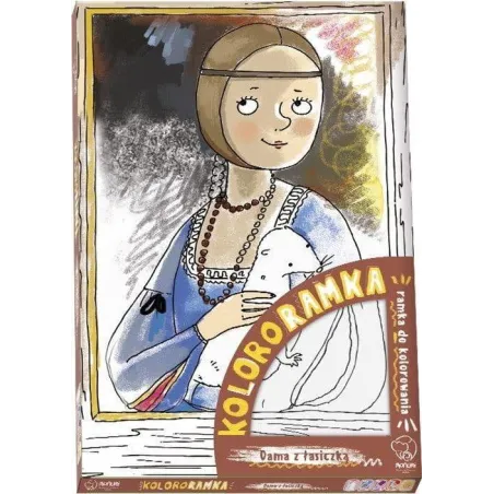 KOLOROWANKA W RAMCE DO ZAWIESZENIA DAMA Z ŁASICZKĄ 5+