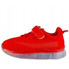 SPORTOWE ADIDASY NA RZEP LED CZERWONE ROZMIAR 24